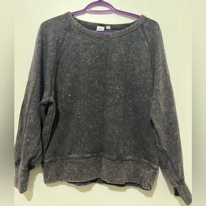 Gap black Acid wash crewneck top/sweatshirt for women